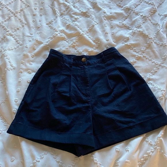 ASOS Petite pleat front linen shorts in navy - NWOT - Picture 4 of 7